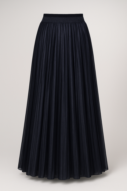 Saia Plissada Longa com Cintura Alta Feminina – Estilo Harajuku