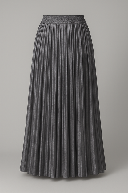 Saia Plissada Longa com Cintura Alta Feminina – Estilo Harajuku